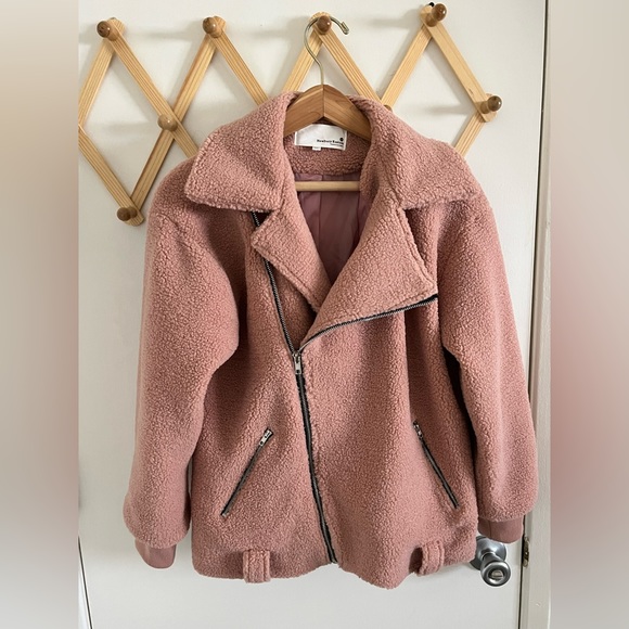 Dusty Pink Sherpa Jacket - Picture 7 of 7